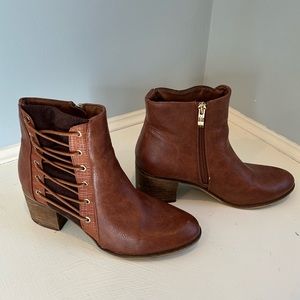 Brown Criss-Cross Booties